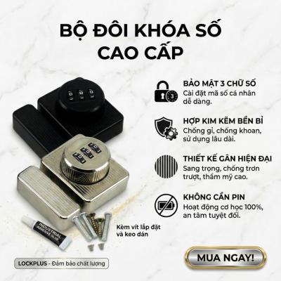 Khóa Số Cơ Học Cài Cửa (Không Khoan) Bằng Hợp Kim Kẽm Cao Cấp