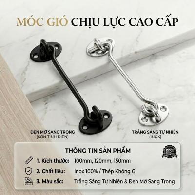Móc Gió Cửa Sổ / Cửa Đi Inox Chống Va Đập (Đủ Size 10-12-15cm)